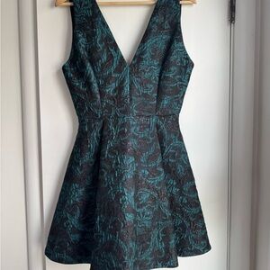Alice + Olivia Black and Teal Dress